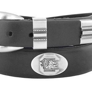 Black gator skin belt with South Carolina logo